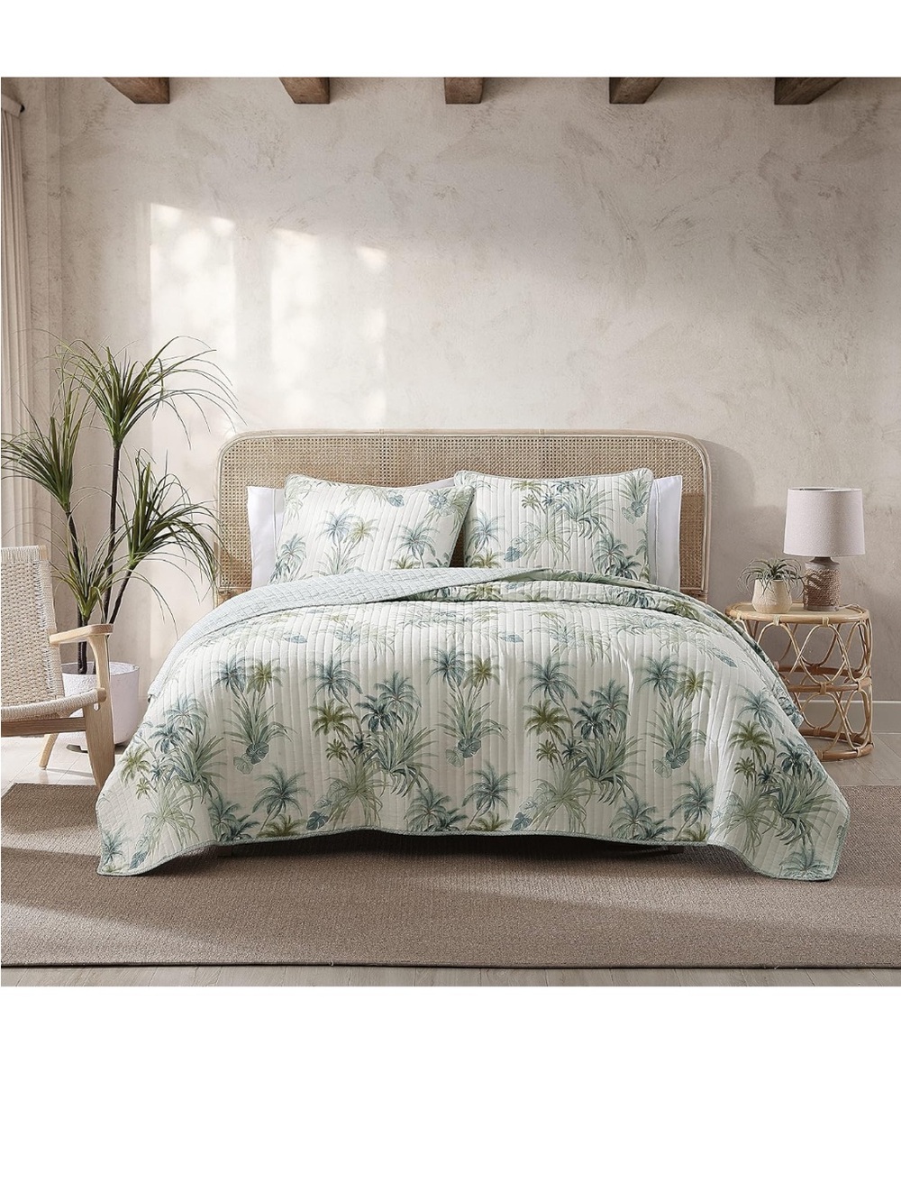 Tommy Bahama - Queen Quilt, Reversible Cotton Bedding, Floral Bedding Set